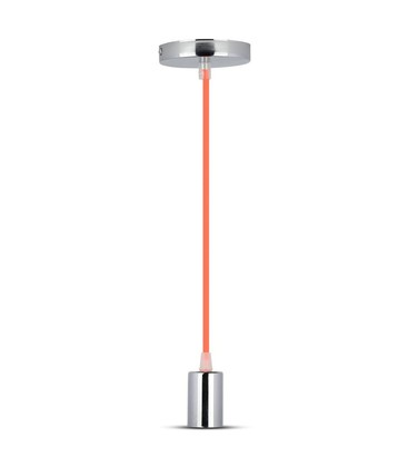 E27 Krom Metal Kop Pendel Lampe - Orange
