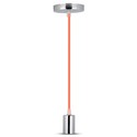 E27 Krom Metal Kop Pendel Lampe - Orange