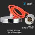 E27 Krom Metal Kop Pendel Lampe - Orange