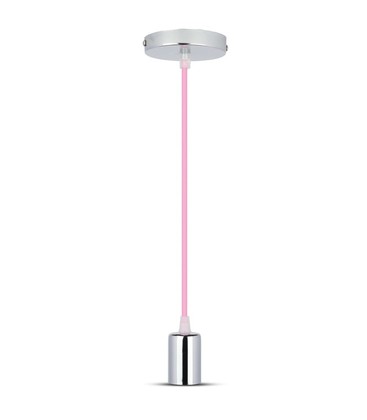 E27 - Krom Metal Kop Pendel Lys, Pink.