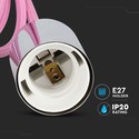 E27 - Krom Metal Kop Pendel Lys, Pink.