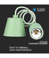 Grøn beton pendel lampe, E27 - Ø50cm, højde 95cm, uden lyskilde, 5 års garanti
