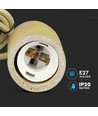 Gul beton pendel lampe, E27 fatning - Max 60W, Ø5cm, uden lyskilde