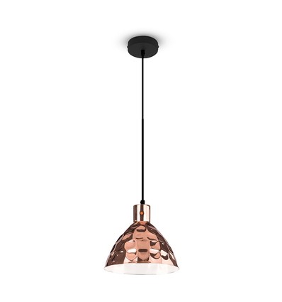 E27 pendelophæng i kobber, Ø30cm - 1m ledning, IP20, max 60W, uden lyskilde