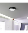 8W oval LED loftlampe - IP54, sort, 18,7 x 12,6 cm, væg/loftmontering, inkl. lyskilde