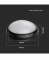8W oval LED loftlampe - IP54, sort, 18,7 x 12,6 cm, væg/loftmontering, inkl. lyskilde