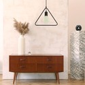 Mat sort pendel lampe med sort baldakin - E27