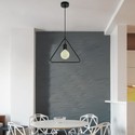 Mat sort pendel lampe med sort baldakin - E27