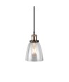 Transparent Glass-Metal pendel - E27 fatning, max 60W, glas og metal, uden lyskilde