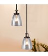 Transparent Glass-Metal pendel - E27 fatning, max 60W, glas og metal, uden lyskilde