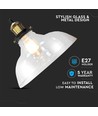 Ø24,5cm E27 pendel i glas - Transparent, max 60W, 110cm højde, metal base