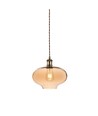 Ø26cm Glas pendel, E27 - Amber, 115cm højde, uden lyskilde