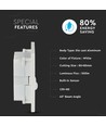 3W LED indbygningsspot med sensor - 4000K, 130 grader sensor, aluminium, hvid kant