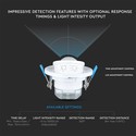 PIR Loftsensor (maks: 400W LED) - Bevægeligt hoved