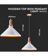 Trætop Jern Pendellampe - Hvid, E27