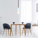Porcelæn fatning E27 - lampe, blå