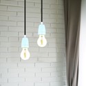 Porcelæn fatning E27 - lampe, blå