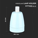 Porcelæn fatning E27 - lampe, blå