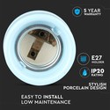 Porcelæn fatning E27 - lampe, blå