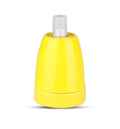 Gul E27 porcelænsfatning - Max 60W, Ø4,7 x 6,4 cm, IP20 indendørs