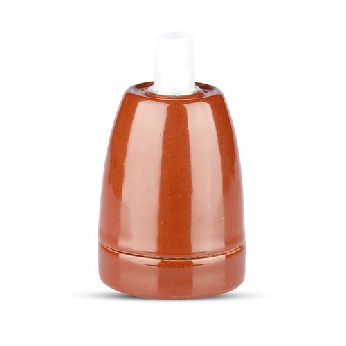 E27 fatning i porcelæn, brun - Max 60W, Ø4,7 x 6,4 cm, IP20 indendørs