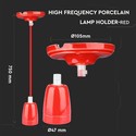 Højfrekvent porcelæns lampe E27 fatning - rød.