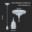 Porcelænelampe E27 holder - Grå, Højfrekvent.