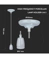 E27 porcelænsfatning med ledning - Grå, pendelophæng, max 60W