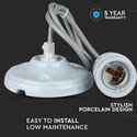 Porcelænelampe E27 holder - Grå, Højfrekvent.