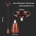 Højfrekvens porcelænsfatning E27 - brun