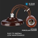 Højfrekvens porcelænsfatning E27 - brun