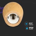 E27 Træ Pendel Lampe - Lilla Ledning