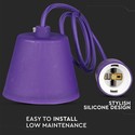 E27 Silikone Pendel Fatning - Lilla
