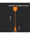 E27 pendelophæng i orange silikone, 60W - 100cm, IP20, uden lyskilde