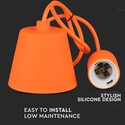 E27 Pærefatning - Silikone, Orange