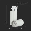 30W LED Skinnespot - 6400K, Hvid Hus