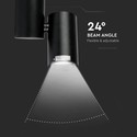 30W LED Skinnespot - 6400K, Sort Hus.