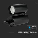 30W LED Skinnespot - 6400K, Sort Hus.