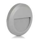 2W Trinlys LED - 4000K, Grå Hus, Rundt