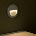 2W Trinlys LED - 4000K, Grå Hus, Rundt