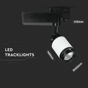 35W LED Skinnespot - 6000K, Sort/Hvid Hus