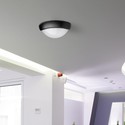 12W IP54 Dome Lys - 3000K, Sort, Fuld Rundet, Hus