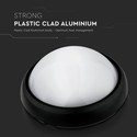 12W IP54 Dome Lys - 3000K, Sort, Fuld Rundet, Hus