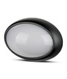 12W oval LED loft/væglampe - IP54, sort, 3000K, 24,2 x 16,5 cm