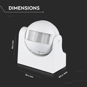 Infrared bevægelsessensor med manuel override - hvid, IP44, maks: 300W LED