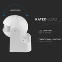 Infrared bevægelsessensor med manuel override - hvid, IP44, maks: 300W LED