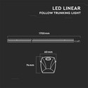 50W LED Lineær SporBelysning 4000K 90D linse (160lm/W)-Dæmpbar