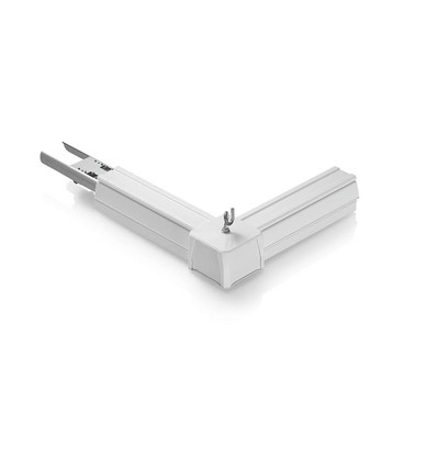 L-samler til 8-leder skinnesystem - Hvid, vinkelstykke