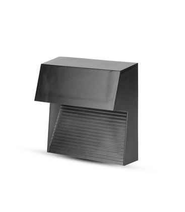 3W trinlys LED - 4000K, sort hus