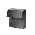 3W trinlys LED - 4000K, sort hus